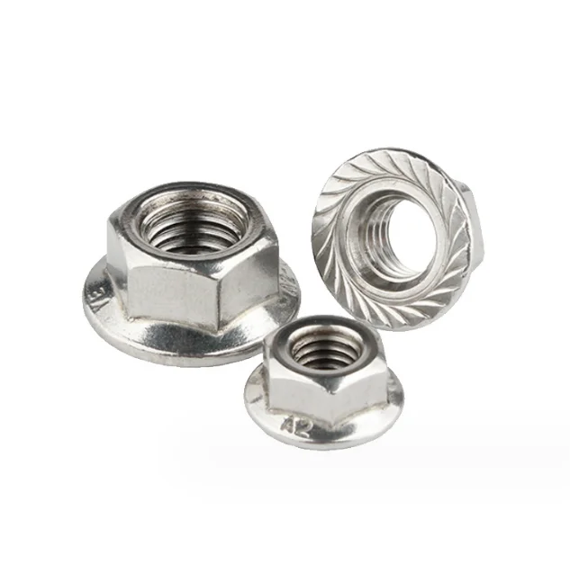 304 Stainless Steel Flange Nut 201Tooth locking 316 non-slip hexagonal flange nuts