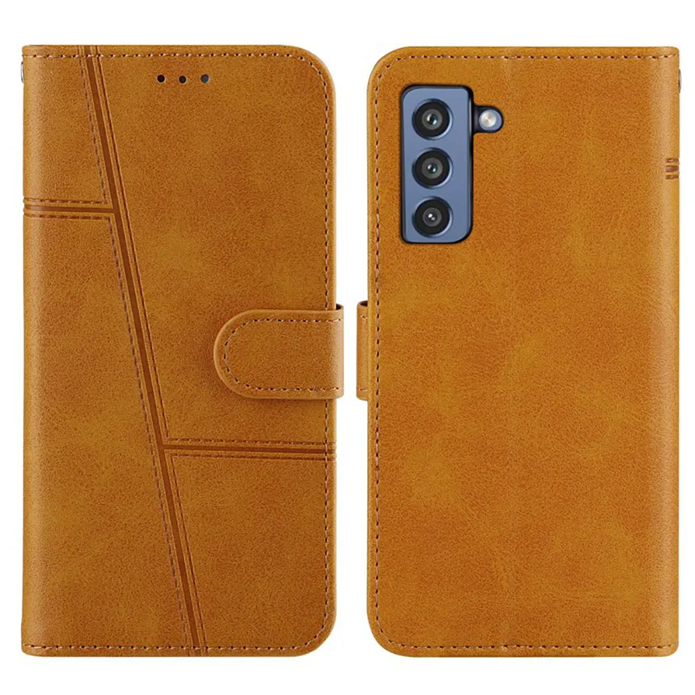 Simple Soft Pu Leather Mobile Case With Card Slot Holder Wallet Business Cover For Samsung S21 FE details