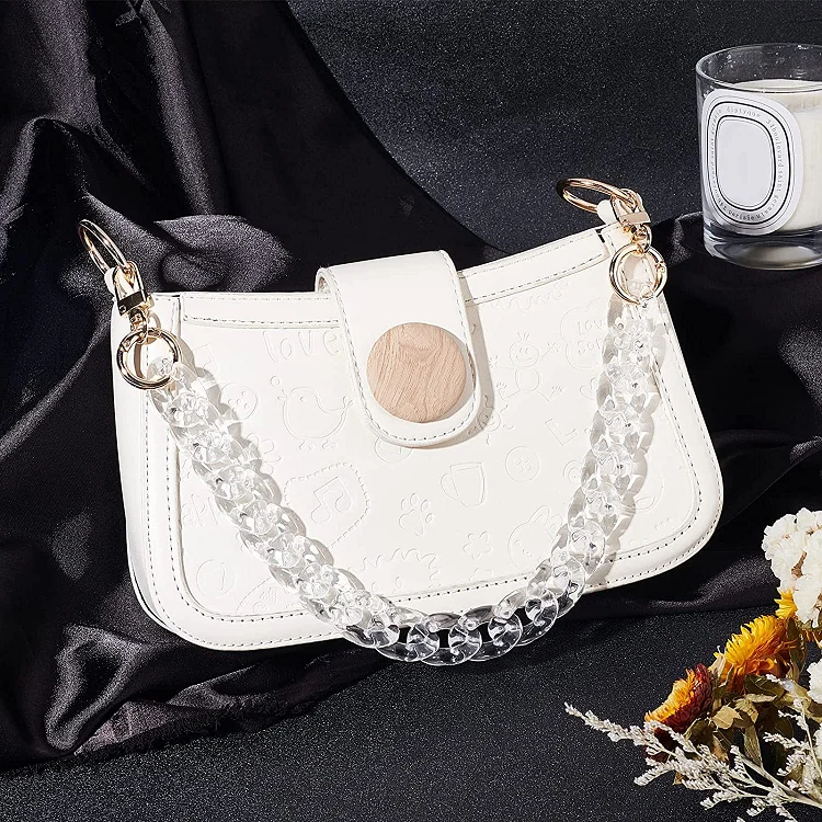 YN Wide Chain with Carabiner for the Mobile Phone Case Bag Chain Strap Acrylic Purse Chain Bag Handle Bag Strap Replacement