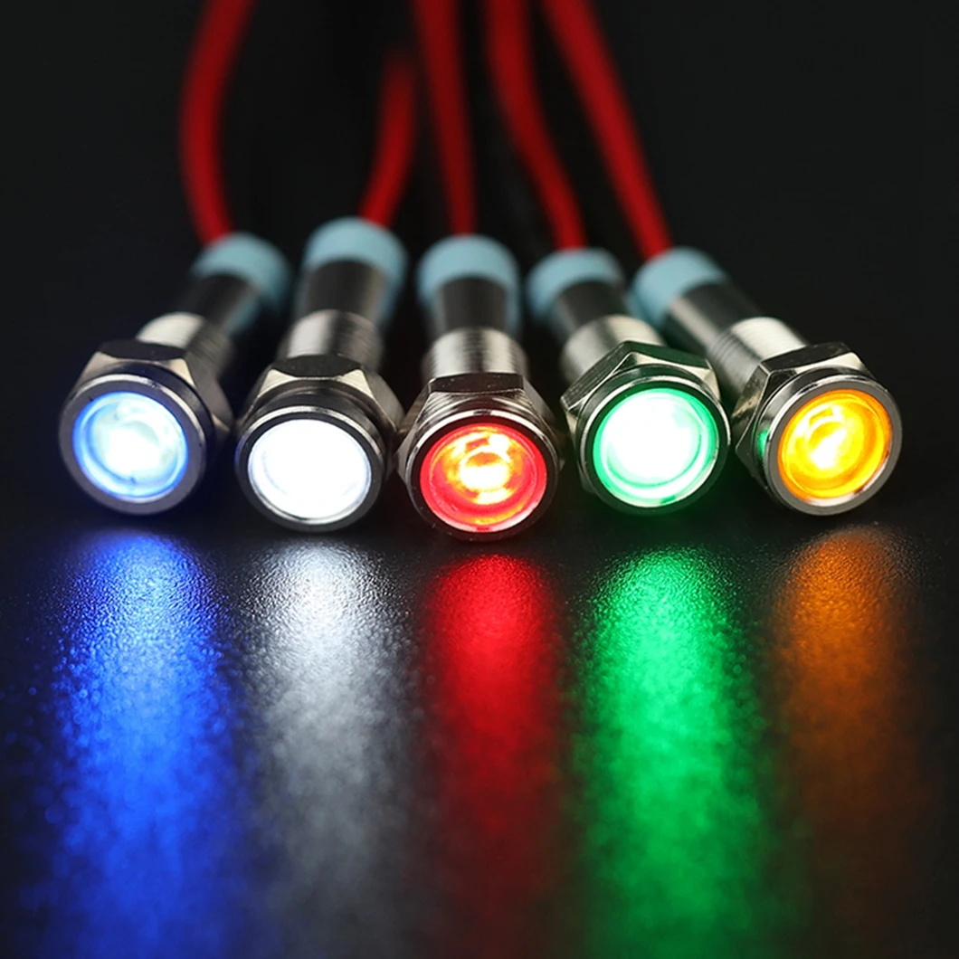 12v Led 5pcs 12mm 12/24VDC LED Metal Indicator - Waterproof Light ...