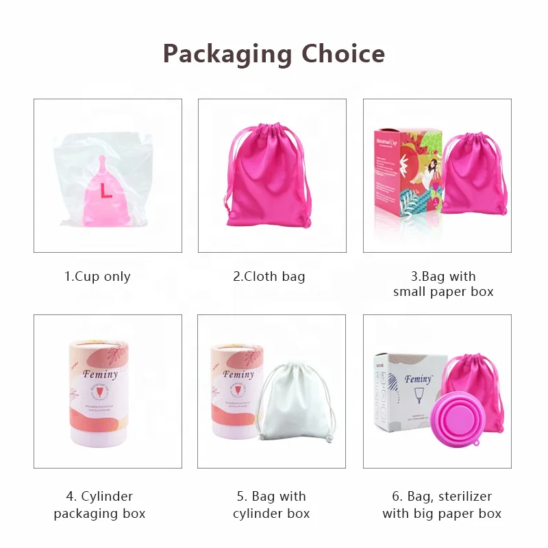 Wholesale Menstrual Cup Long Handle With Silicone Case Sterilizer Cover Kit Silicone Menstrual