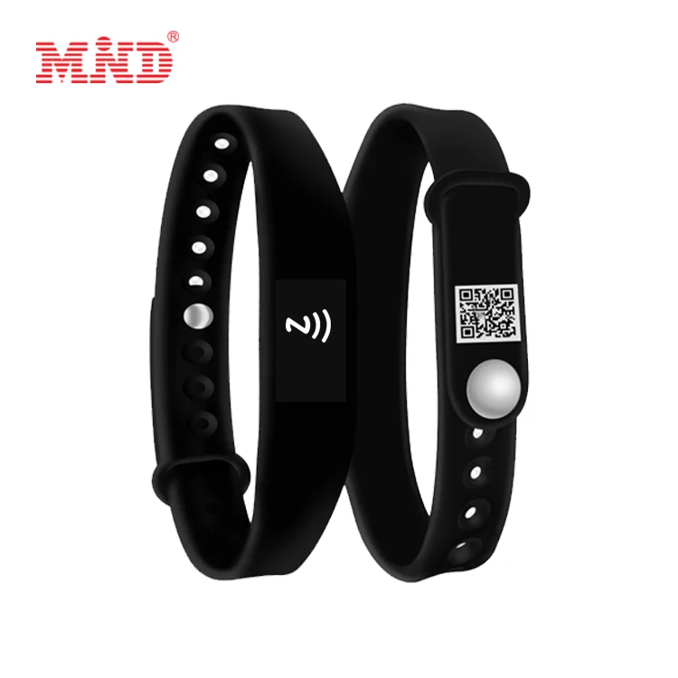Wholesale Waterproof URL RFID QR Code Silicone Bracelet 13.56Mhz Custom NFC Wrist Band