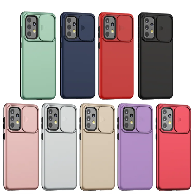 For Oppo A17k case Shockproof Mobile Phone Bags Slide Lens Camera Protection Back Cover PC Matte Phone Cases