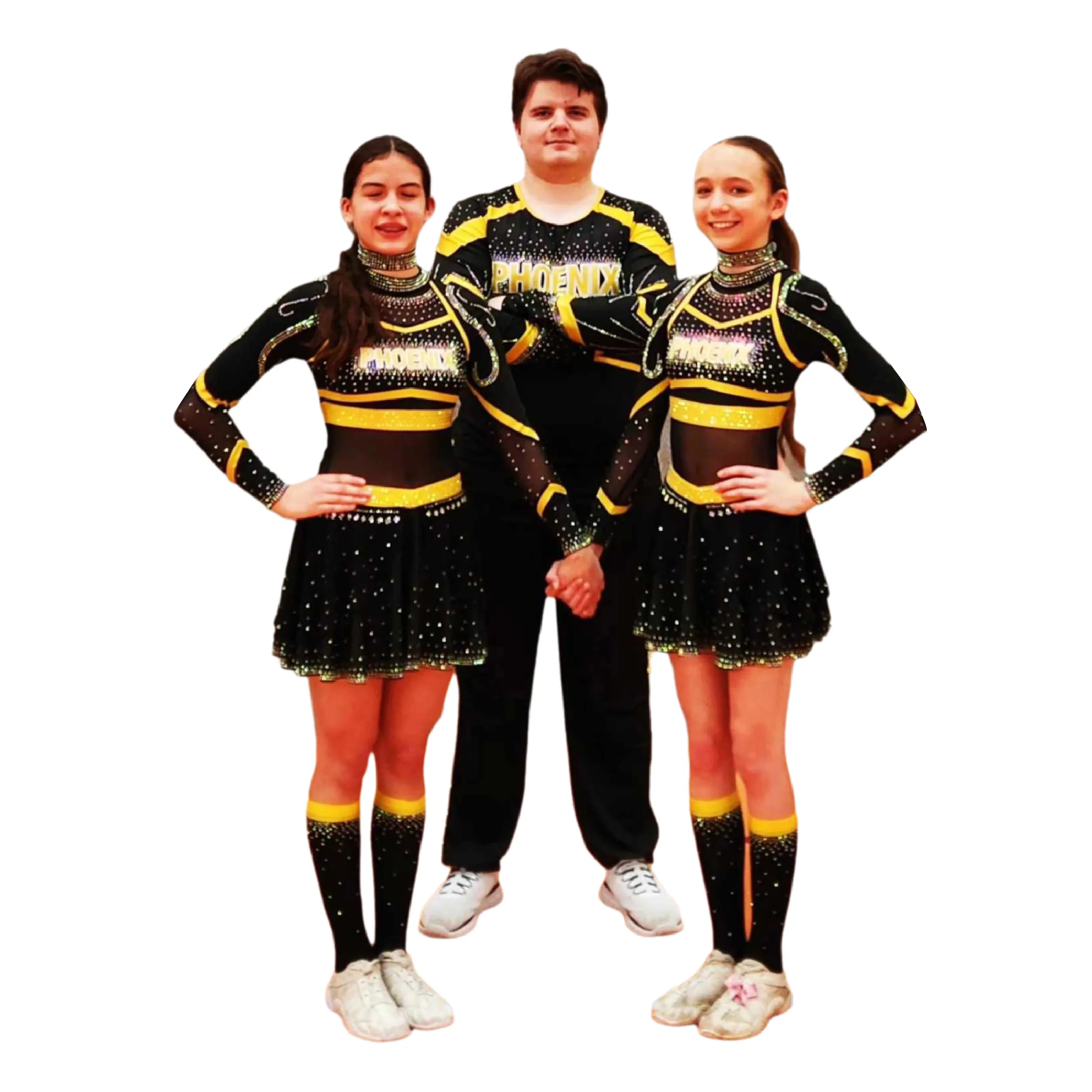 2024 All Star Cheer Uniforms - Black Outfit with Rhinestones