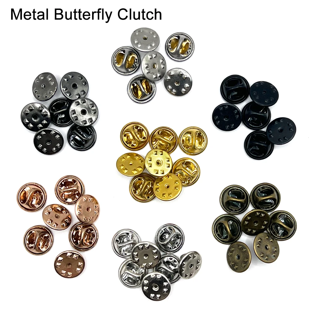 Wholesale Badge Lapel Brass Fastener Tie Tacks Metal Deluxe Clutch Locking  Replacement Rubber Butterfly Clutch Pin Backs