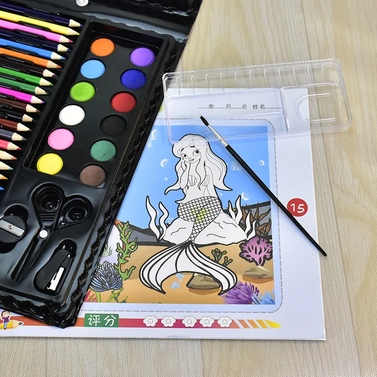 Wholesale 150pcs School Kids Painting Draw Art Set Supplies Stationery Crayons Watercolor Colored Pencils