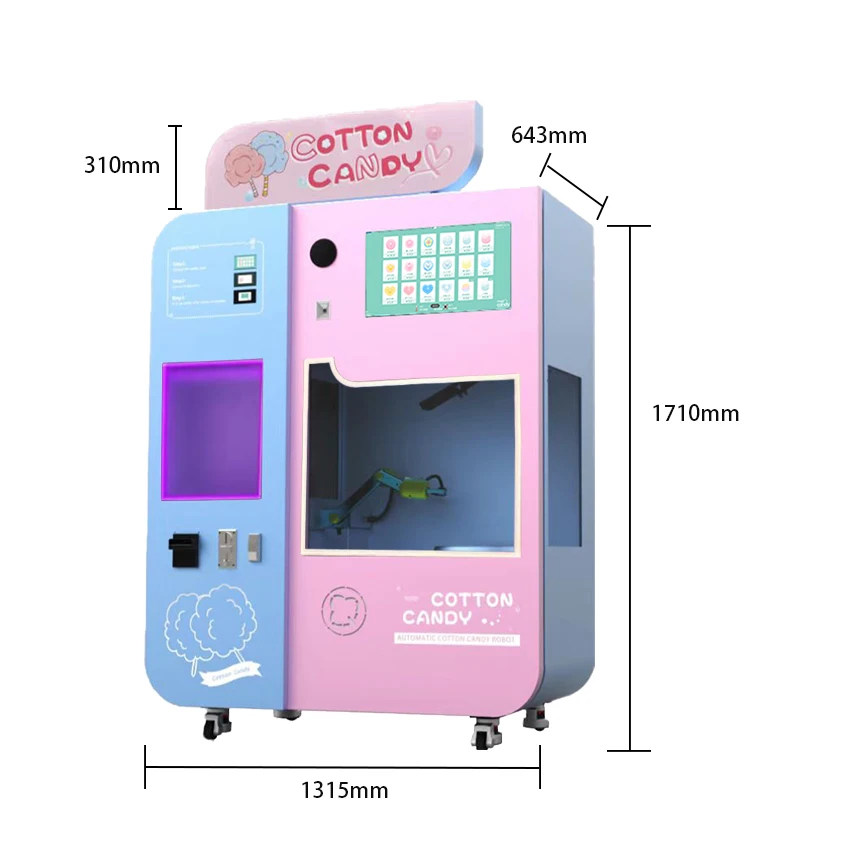 Venda quente Máquina de venda automática de algodão doce Máquina comercial de marshmallow de brinquedo da China