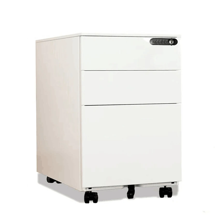 Steel and Tempered Glass Office Cabinet with 4 Door and 3 Adjustable shelves