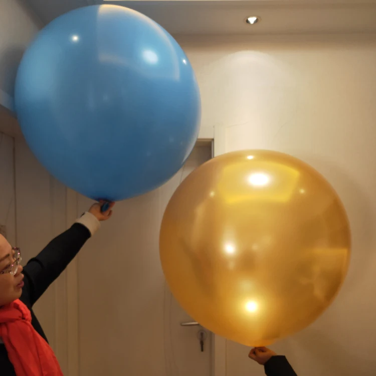 36 Inch Big Latex Bobo Gigantic Balloon Translucent Yellow Purple Green