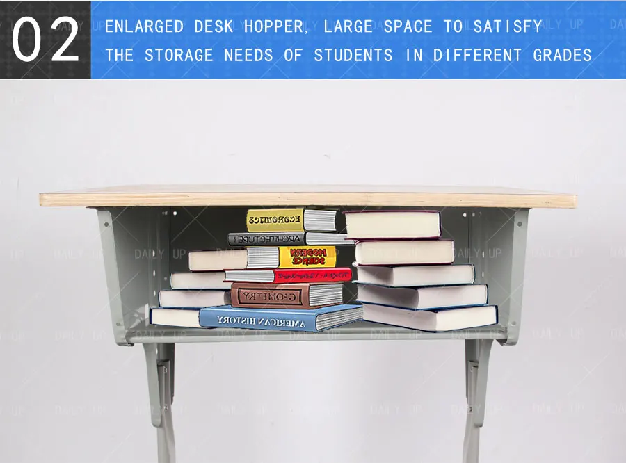 Wooden Cheap school Desk and chair Study Single adjustable Classroom Desk and Chair