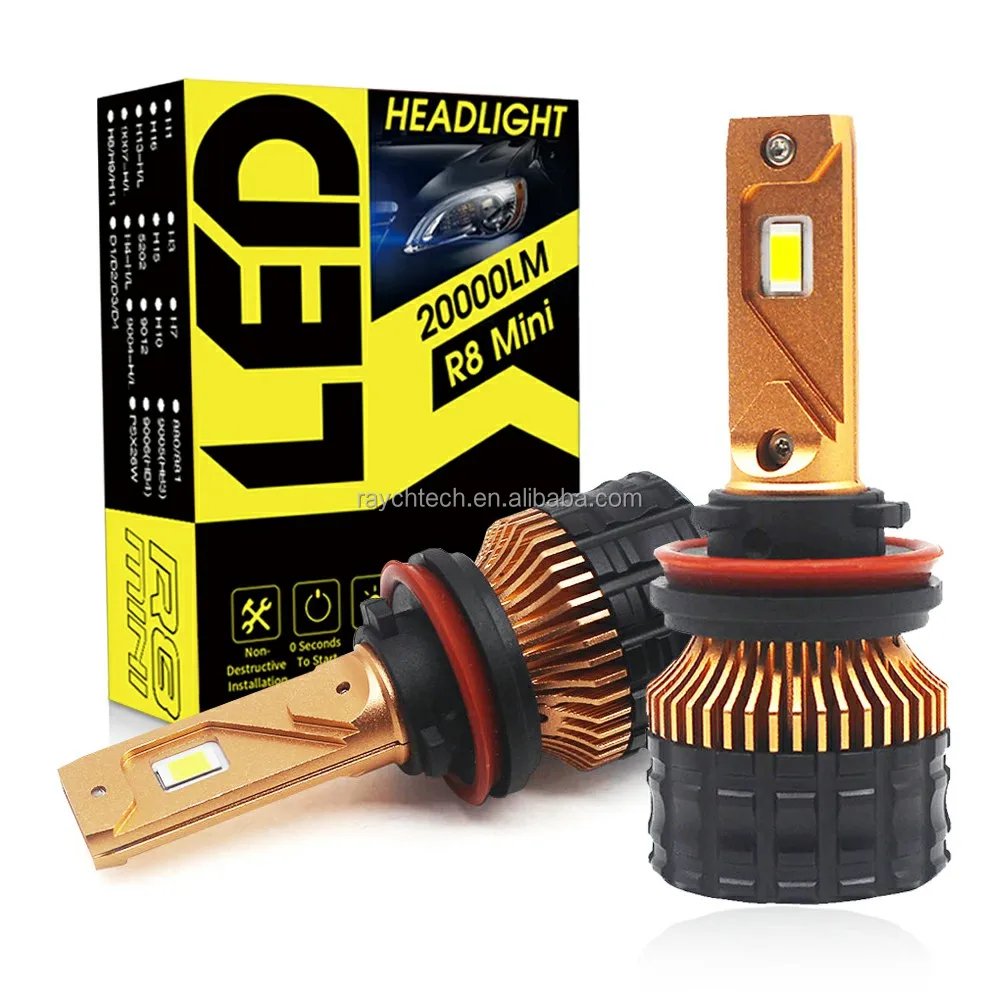 Raych R8 Mini Led Headlight - 100W 21000lm Super Lighting