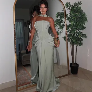 Women's 2025 New Spring Fashion Celebrity Style Elegant Halter Backless Evening Dress Dress