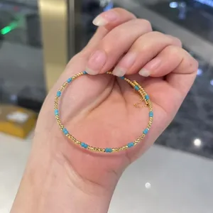 2026 Fine Quality Exquisite 18KAU750 Gold Plated Bead Bangle Fashion Design Women's Gift Jewel