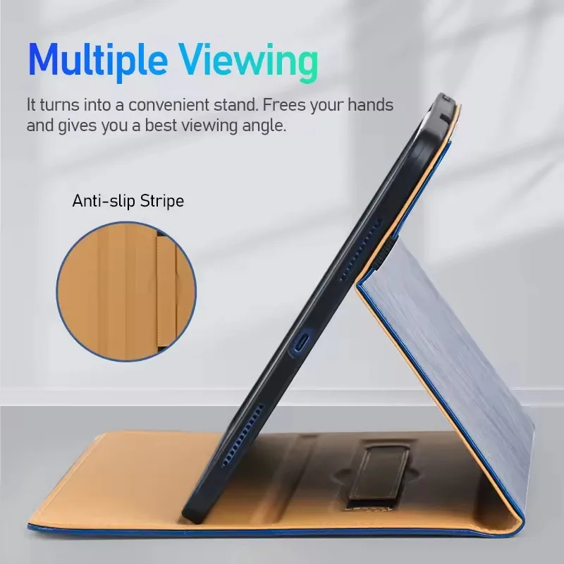 product laudtec pu leather folder tablet case for ipad 10th generation book style new design protective cover multi angle stand pbk321-6