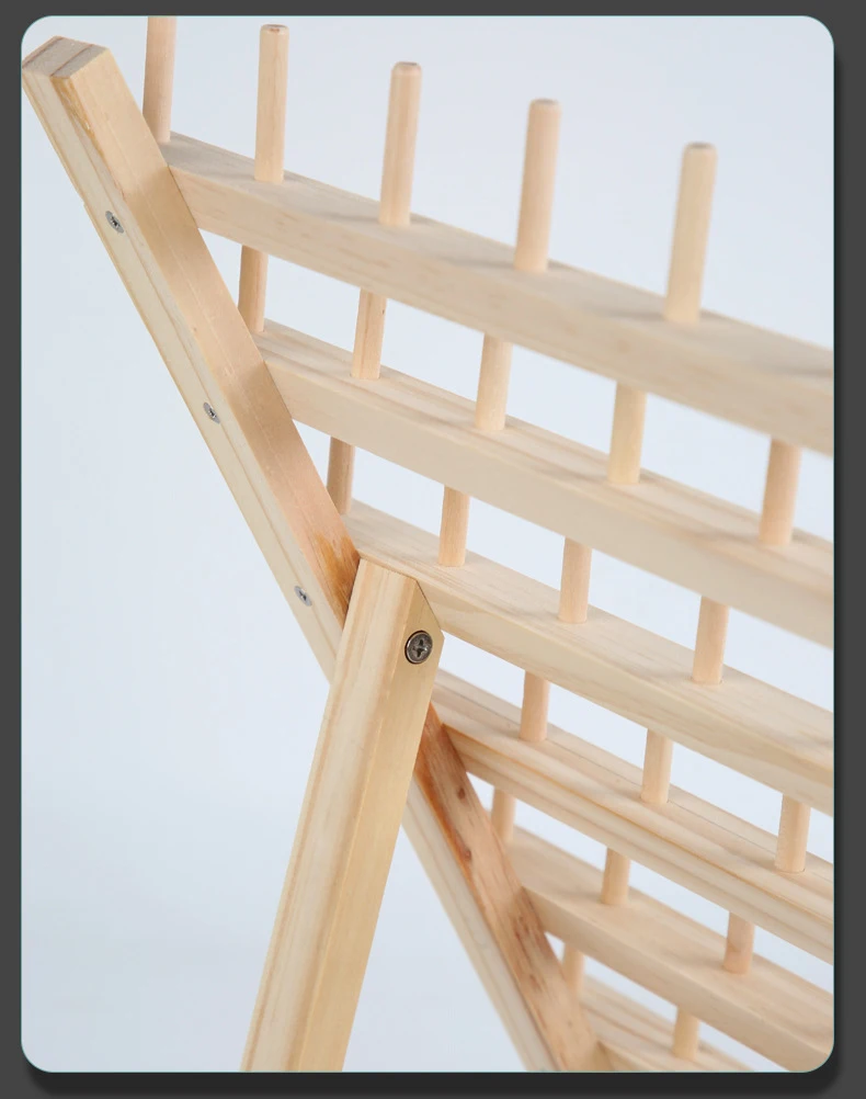 Wooden Spool Thread Rack Sewing Thread Custom Thread Holder Wood Yarn Rack With Hanging Hooks,120-Spool Sewing Rack