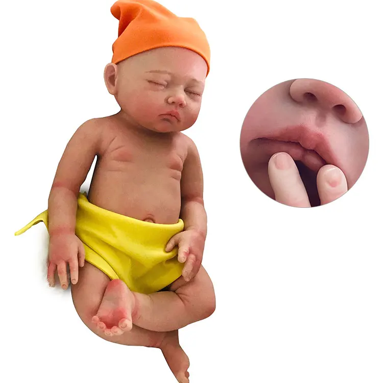 Высококачественная однотонная платиновая силиконовая Реалистичная кукла для новорожденных 18 дюймов мягкое на