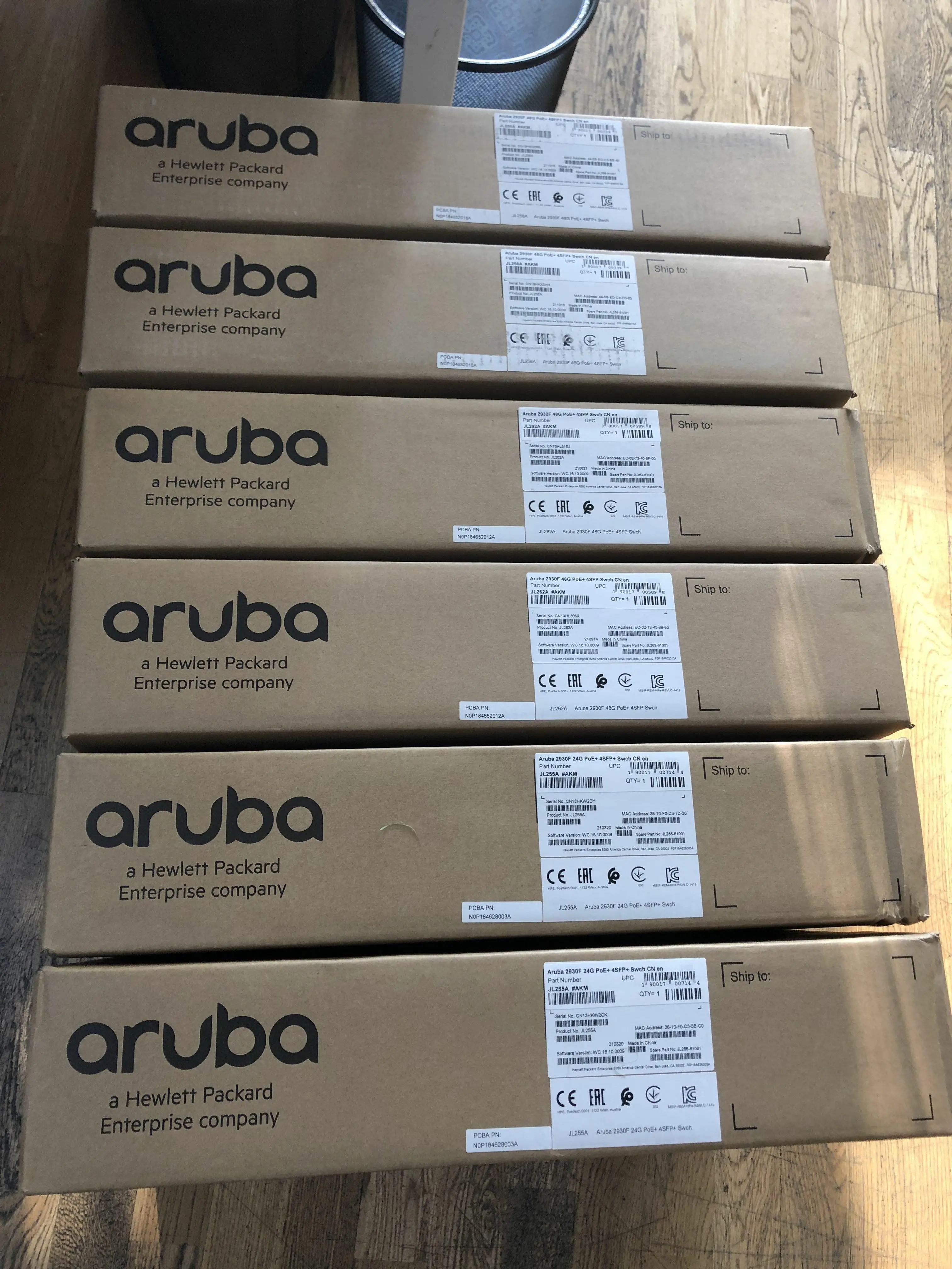 HP Aruba 6000 24G Class4 PoE 4SFP 370W Switch R8N87A#ACF〔代引不可〕-