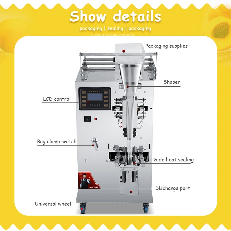 Fully Automatic Small Popsicle Fresh Milk Plastic Bag Milk Tea Liquid Bag Soy Milk Juice Manual Filling and Packaging Machine