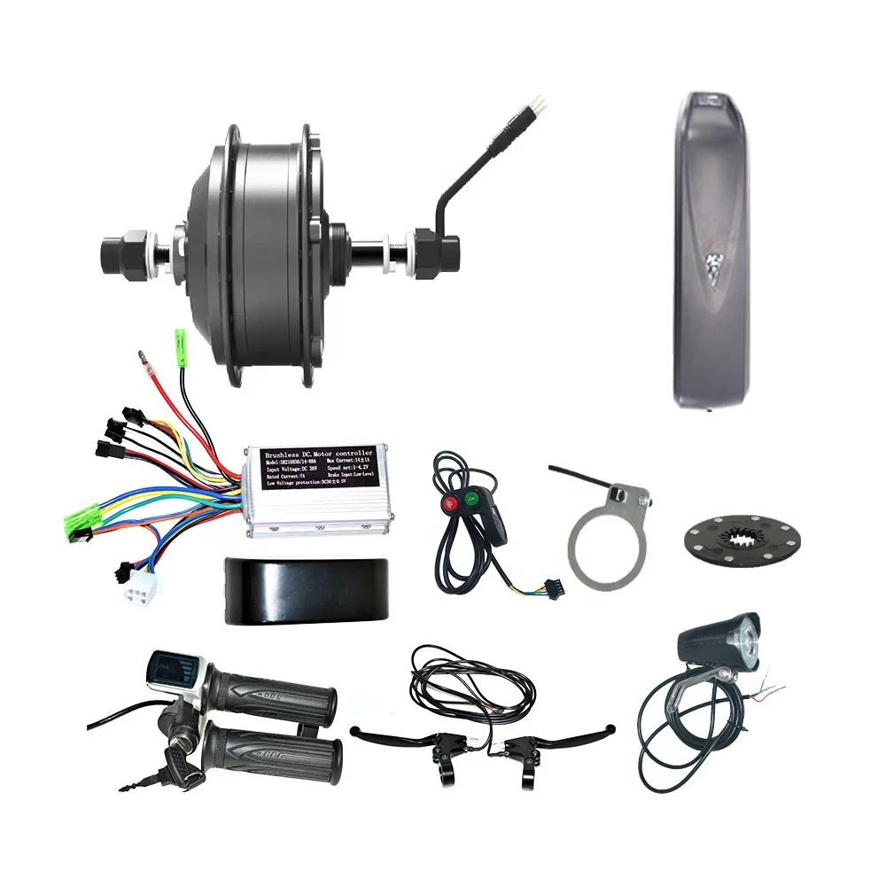 Electric Cycle Conversion Kit 350 Watt LED LCD 24v 250w Hub Motor Electric Bike Kit 36v 350w with Battery case