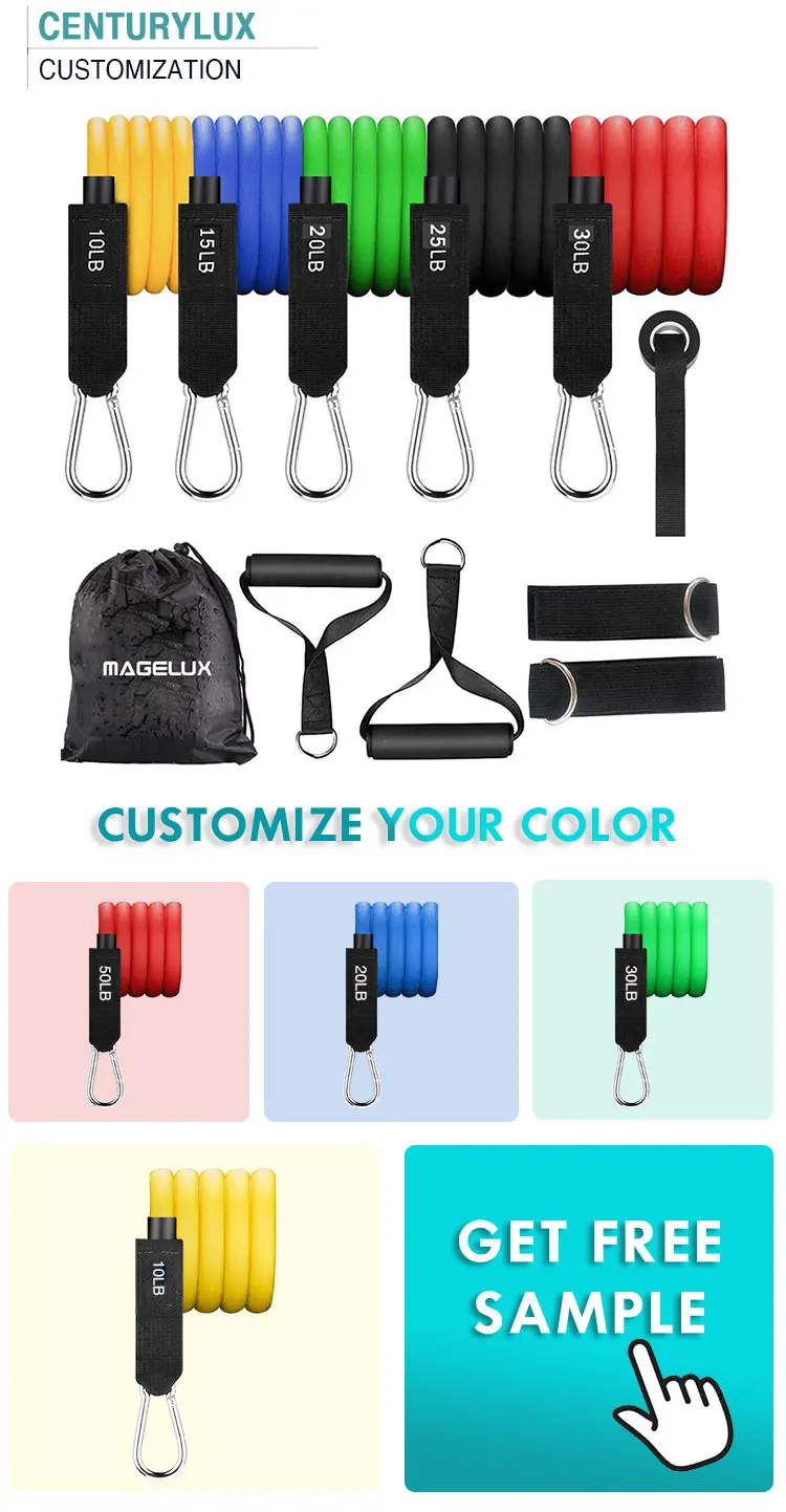 Custom Printed Resistance Bands Bar Wholesale Adjustable Fitness Band