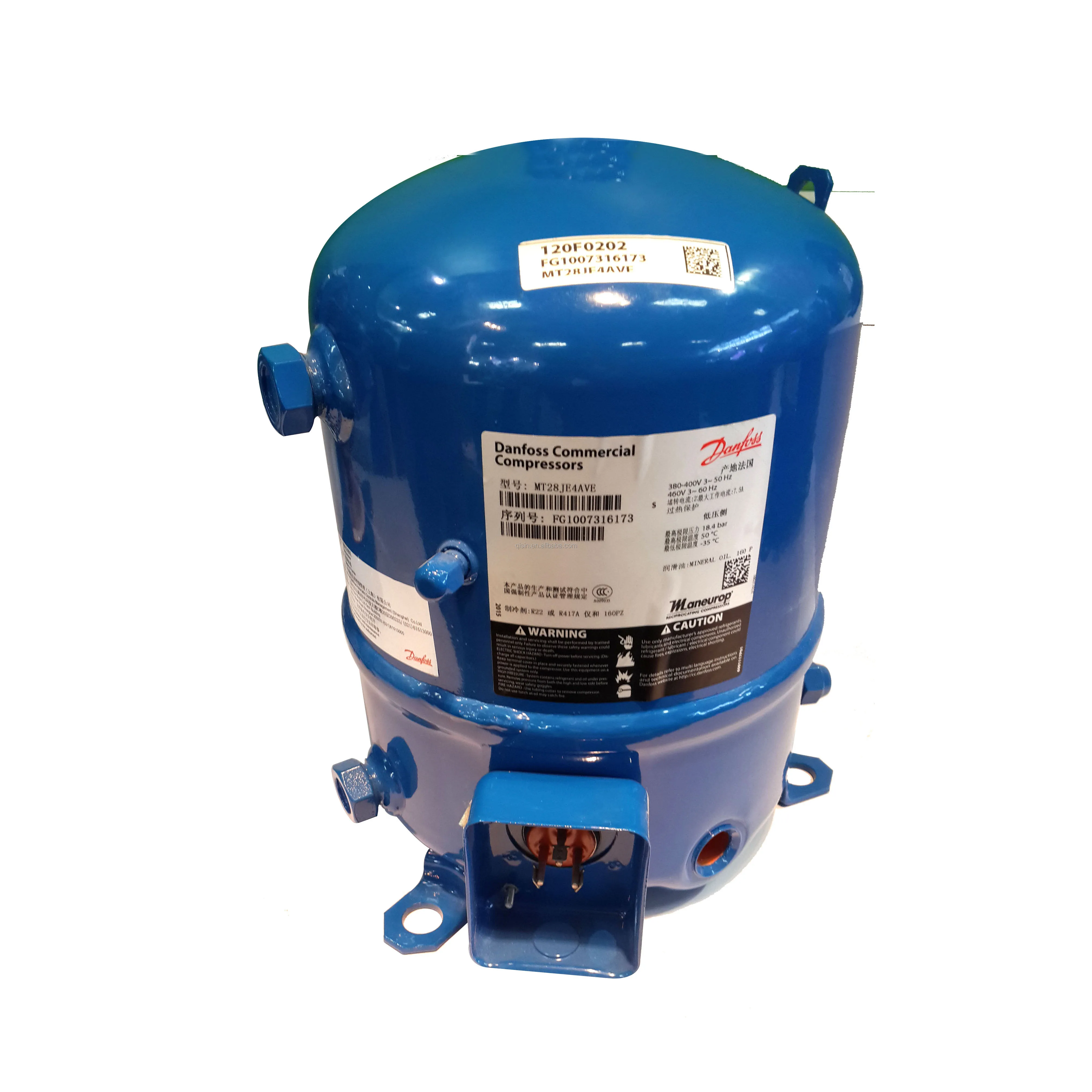 14HP Cold Storage Chiller Compressor Maneurop Reciprocating Refrigerator Compressor Danfos R404a Model MTZ160HW4AVE