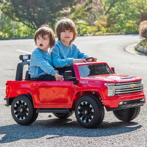 12V 4WD Kids Electric Car Two Seat Big Size Powerwheels Pick up Truck Licensed Toddler Ride-on Cars for Big Kids