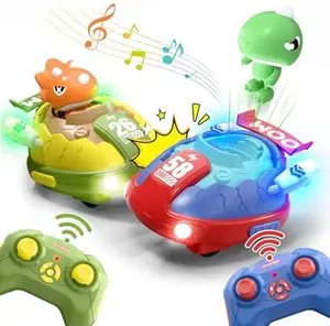 EPT Bumper Dino Radio Control Cars with Pop up Surprise 2.4Ghz Wireless RC Toy Set for Kids Dinosaur Themed Racing Game