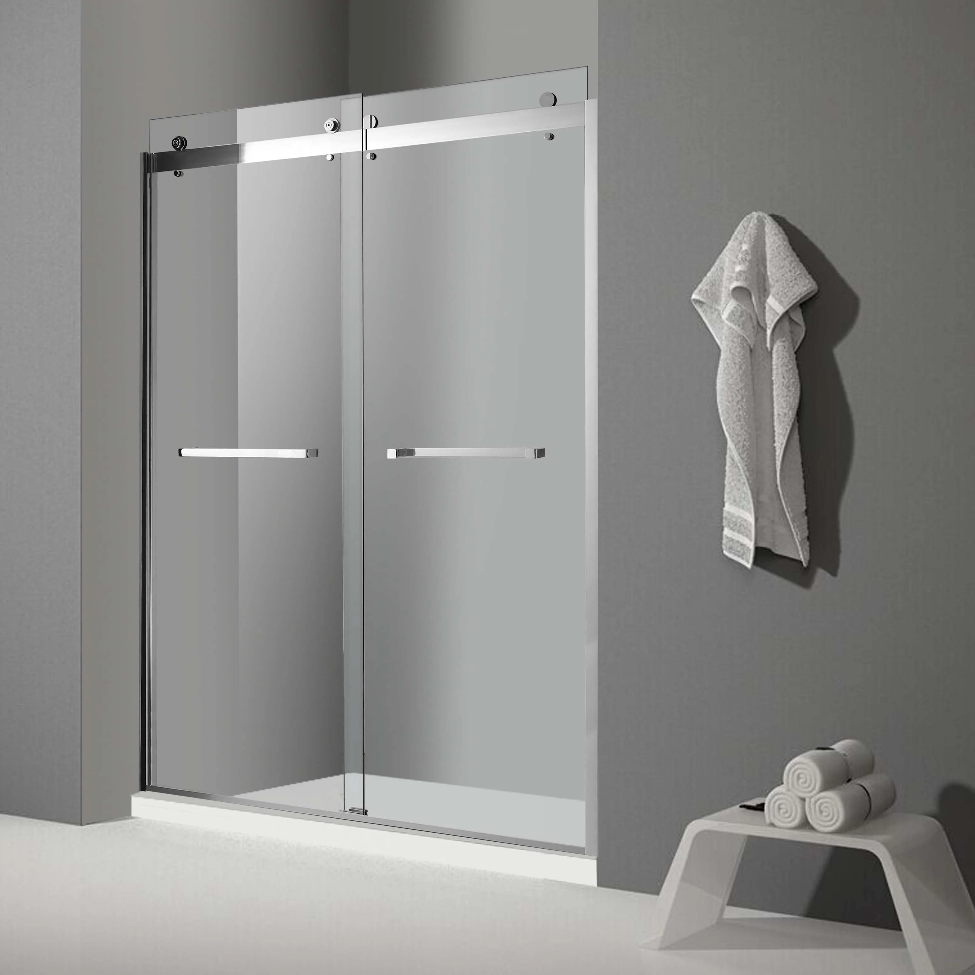 Hotel Luxury Shower Room Sliding Doors Tempered Glass Cabin Bathroom