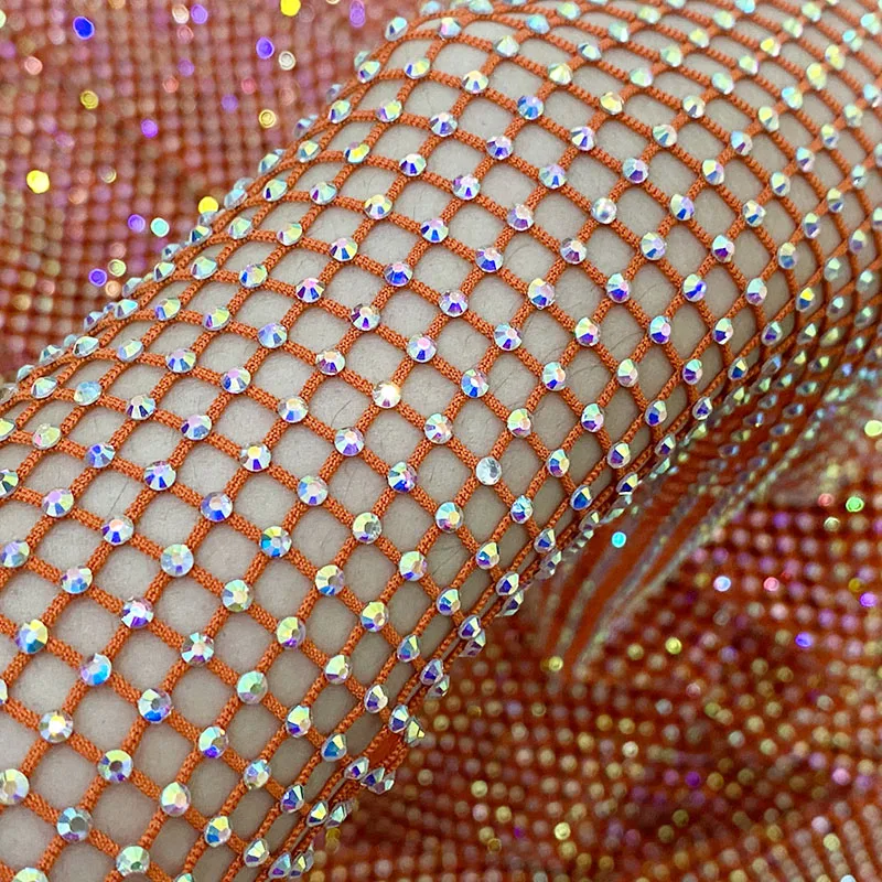 glass rhinestone mesh fabric sewing crystal