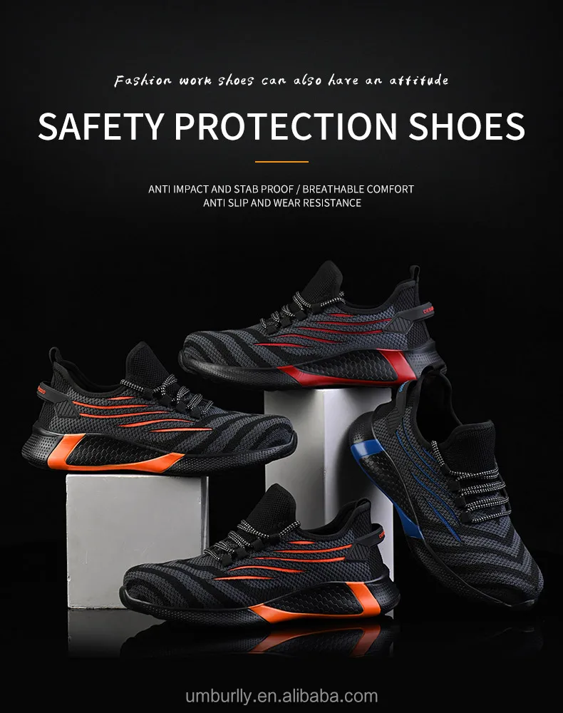 Steel Toe Lightweight Breathable Comfortable Safety Sneakers Anti ...