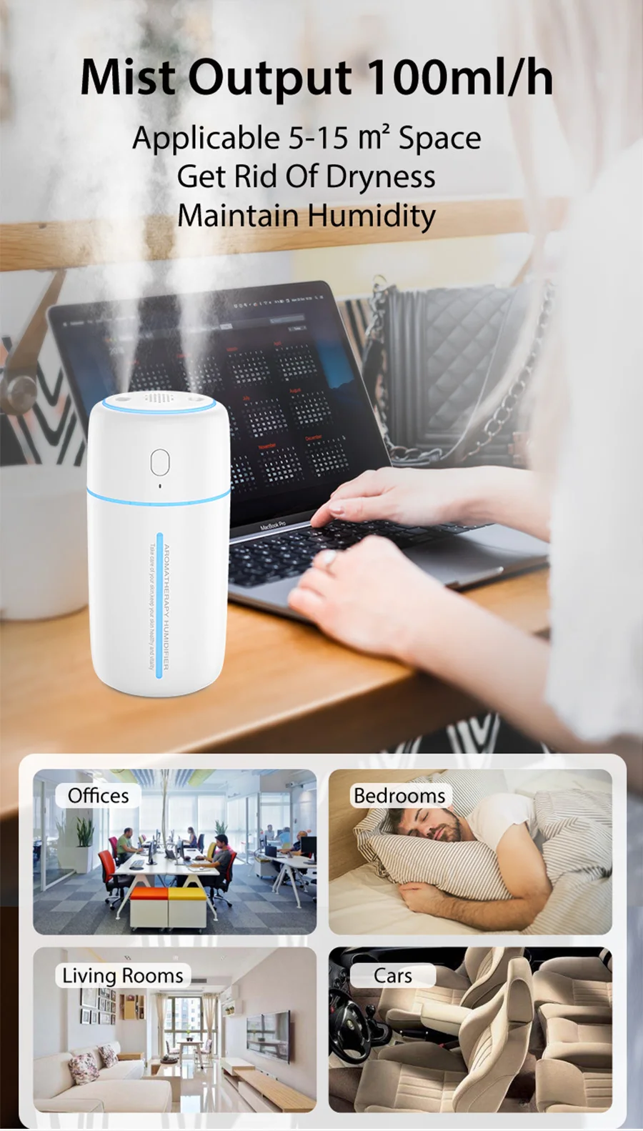 High Quality Cool Mist Humudifier Humidifier 500Ml Personal Space Air Humidifiers For Bedroom