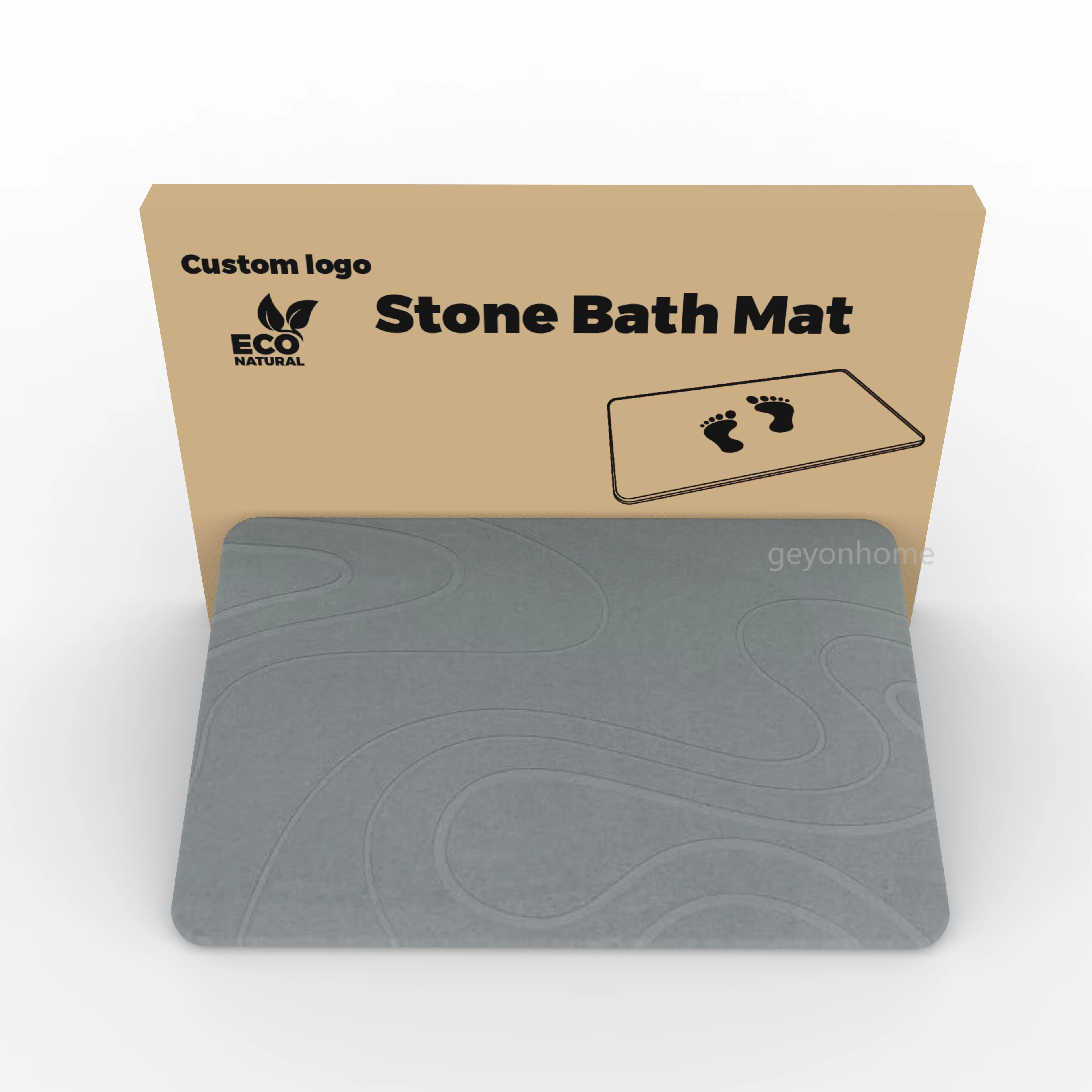 Natural Anti-Slip Fast Drying Bath Stone Mat Water-Proof Engraved Diatom Carpet for Home Use