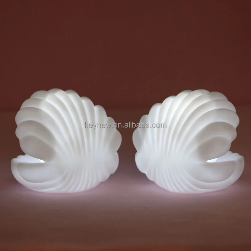 Ceramic Pearl Night Light Mermaid Fairy Shell Lamp Bedside Home Decoration Gift 