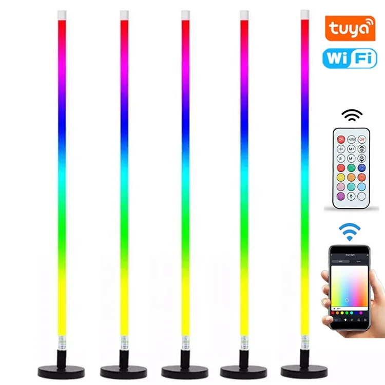 Smart Wifi Tuya App Alexa Rechargeable Battery T8 Rgb Led Tube Light Colorful Change Studio Video Light