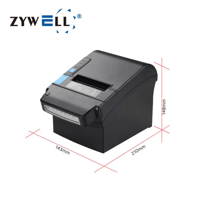 Zywell POS System Printer  With Money Detector UV Light ZY906 Unique 80mm Thermal Receipt Printer