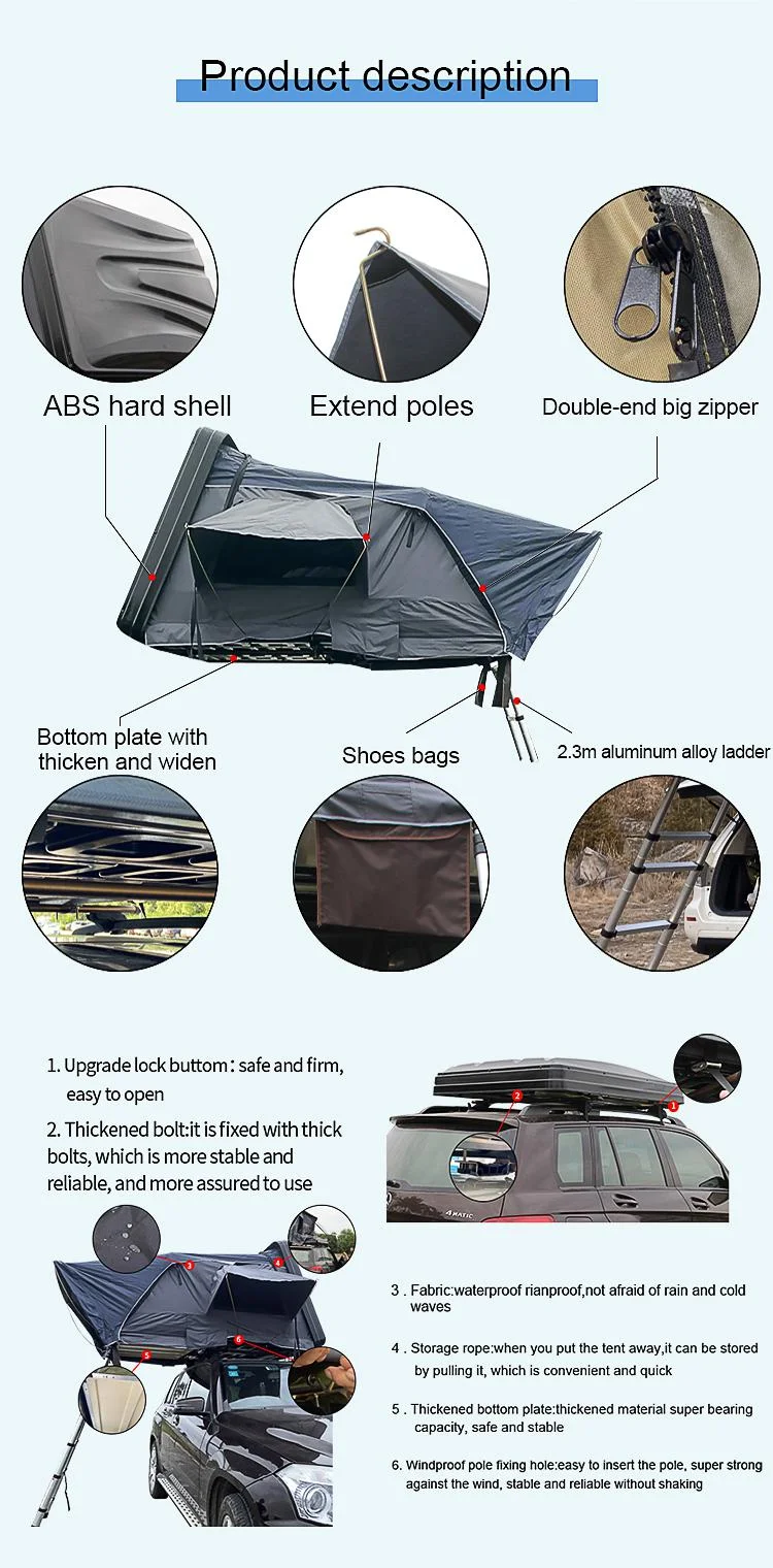 4wd Waterproof SUV Car Roof Top Tents 4 Person ABS Hard Shell Roof Top ...