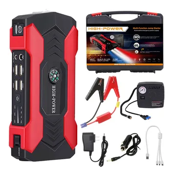 99800mAh 1000A Mini Car Jump Starter With 12V Lithium Battery Power Bank Jump Pack With Air Compressor Booster Charger For Car