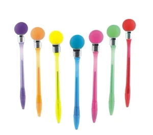 Factory Direct Supply Plastic Glow Ball Pen Bulb Glowing Pen Flash Light Pens With Lowest Price