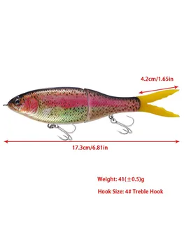 New S-Shape Slow Sinking Multi-Jointed Fishing Lure 17cm, 2-Segment Hard Bait with Fiber Tail for Bass – Hard Lure – view 3