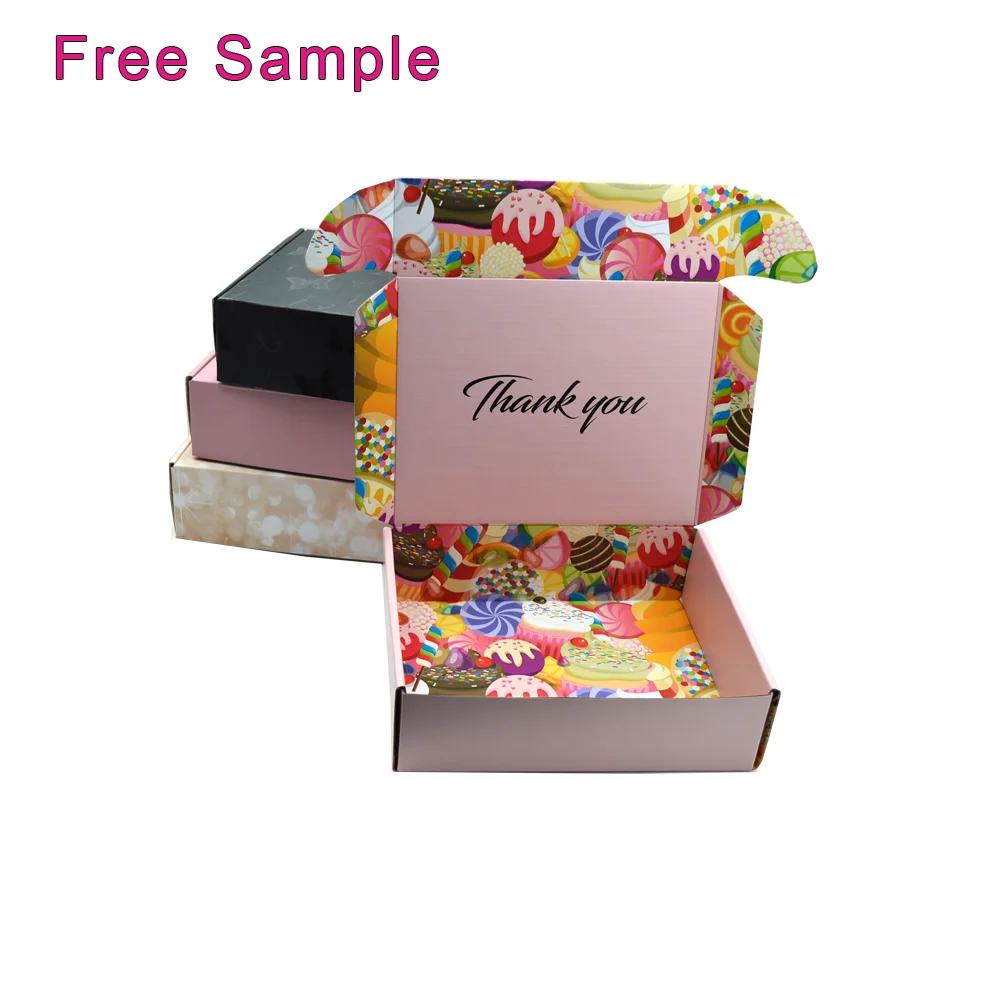 Custom Logo Cardboard Cartons for Cosmetic Set & Clothes Packaging Free Shipping Mailer Black with Embossing Printing Low MOQ