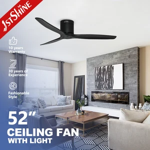 1stshine Ceiling Fan Bedroom Black Wooden Blades Simple Dc Motor Remote Ceiling Fans