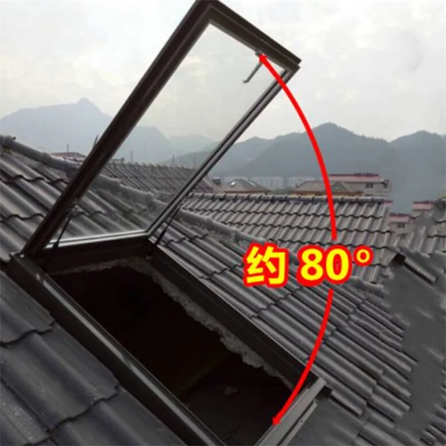 Intelligent Electric Screw-type Skylight, Aluminum Alloy Double-glazed Glass, Gas-supported Attic/sunroom Roof Skylight