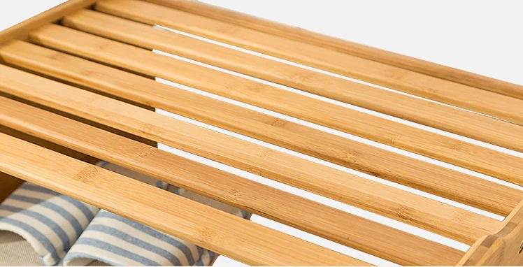 
Креативный роскошный бамбуковый 2 в 1 дизайнерский вход стоячий столик для чая с боковым концом органайзер для обуви стойка для хранения с сидячей скамейкой 