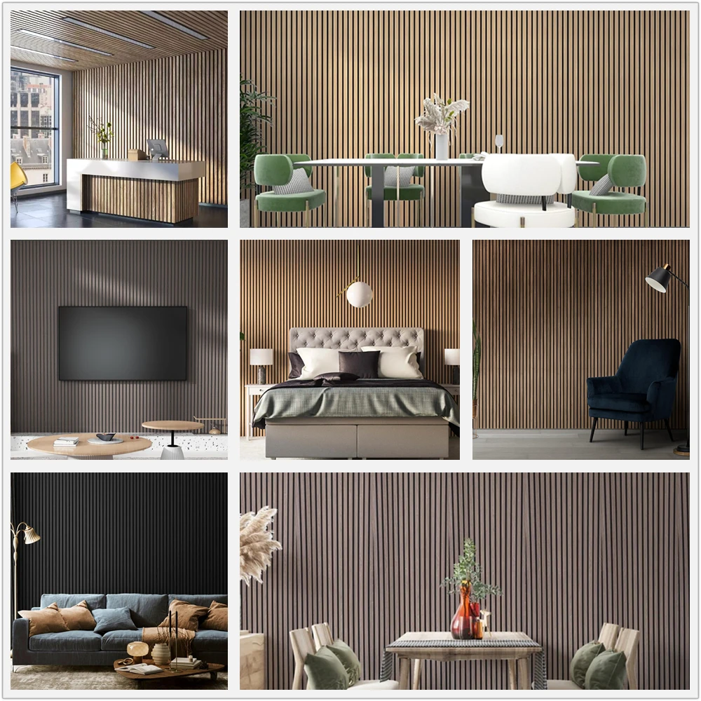 Akupanel Wood Acoustic Wall Panels Black Pet Felt And Washed Oak Veneer ...