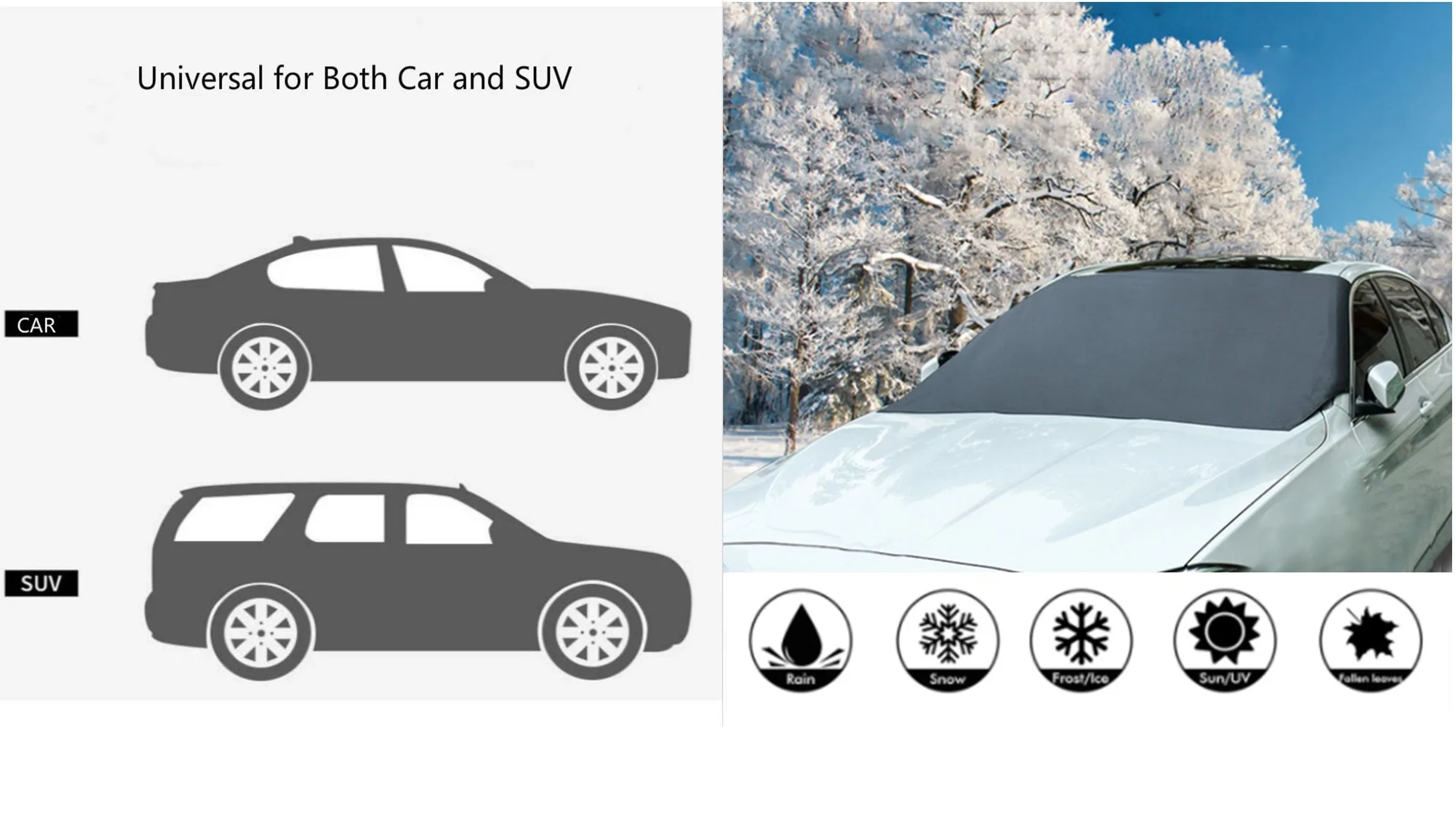 210cm*125cm Magnetic Car Windshield UV Sunshade Snow Cover Frost Guard  Protector 