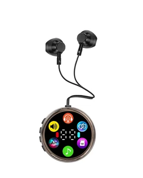 New Arrival Retractable Digital Display Bluetooth Wired Earphones Super Bass Sports Headphones with Mic