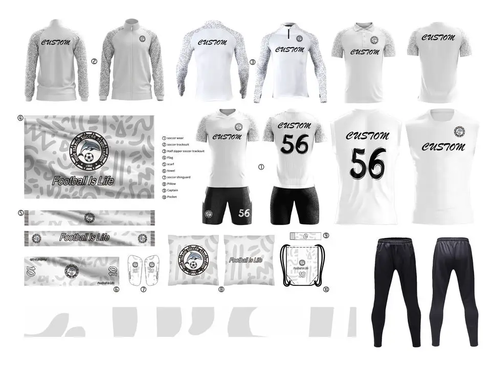 Oem Custom Soccer Wear Set Football Uniform T Shirt Full Team Kit High ...