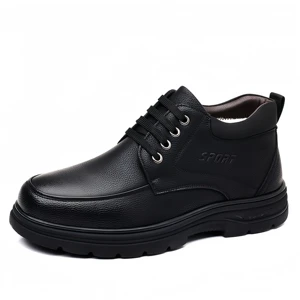 Lace up High Qualitywarm Winter New Model Geunuine Leather Mens Casual Dress Shoe for Men