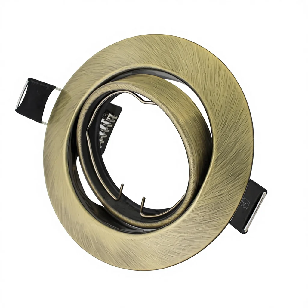 Allesgute, 6 st inbyggda GU10-spotlights med vintage-metallram för tak, 360°-vinklingsbara och svängbara nedåtriktade lampor, yttre diameter 90 mm, utskärningsdiameter