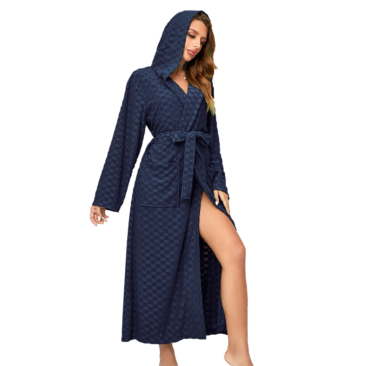 Wholesale Oversize Winter Lovers Luxury Warm Long Cotton Bathrobe With